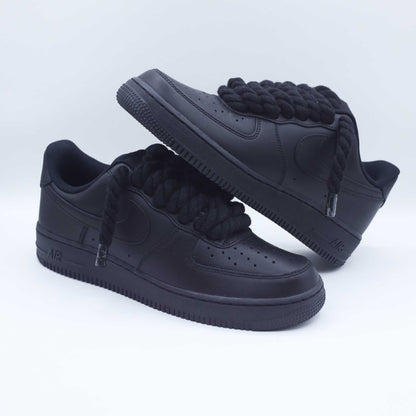 nike air force 1 custom rope laces black gros lacets en corde af1 big laces homme sneakers custom corde 