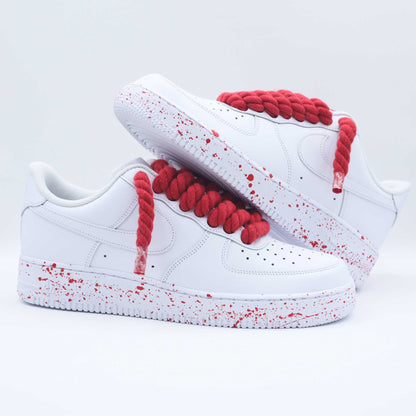 nike air force 1 rope laces rouge af1 gros lacets en corde sneakers custom big laces splash nike personnalisables