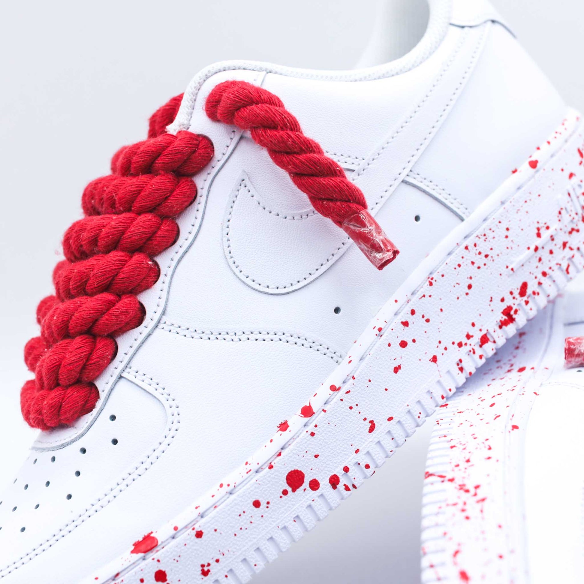 nike air force 1 rope laces rouge af1 gros lacets en corde sneakers custom big laces splash nike personnalisables