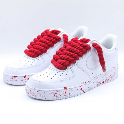 nike air force 1 rope laces rouge af1 gros lacets en corde sneakers custom big laces splash nike personnalisables