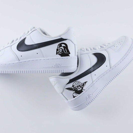 nike air force 1 custom star wars dark vador yoda sneakers personnalisées a guerre des étoiles baskets af1 custom pour homme