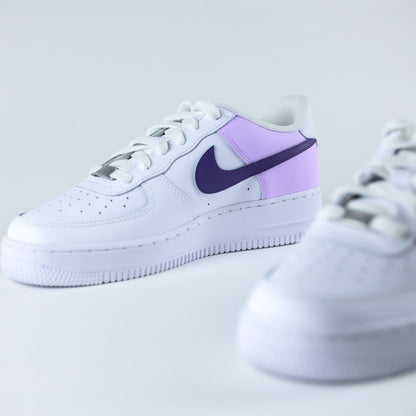 "nike air force 1 custom lavande violet - basket personnalisée fait main pour homme et femme"