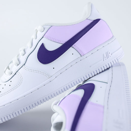 "nike air force 1 custom lavande violet - basket personnalisée fait main pour homme et femme"