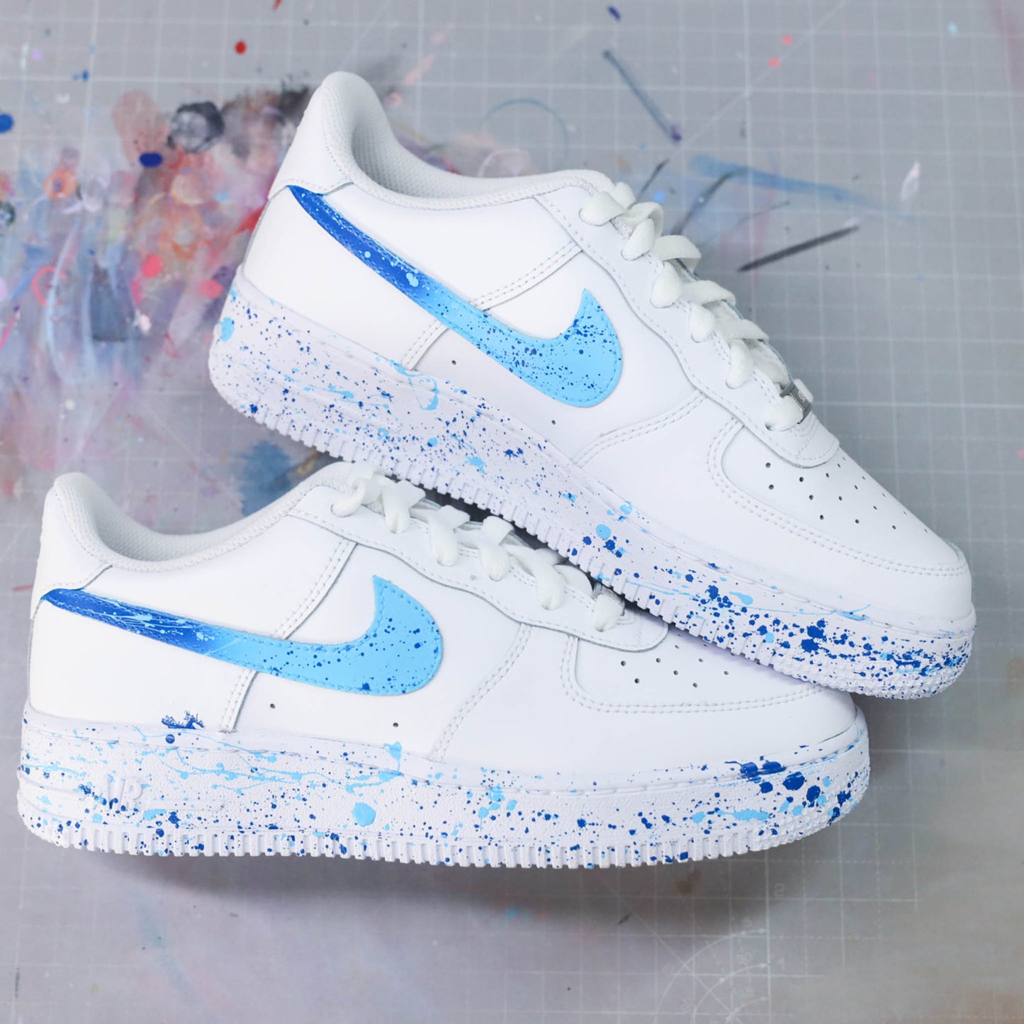 nike air force 1 custom splash bleu sneakers nike turquoise af1 custom pour homme baskets perosnnalisé