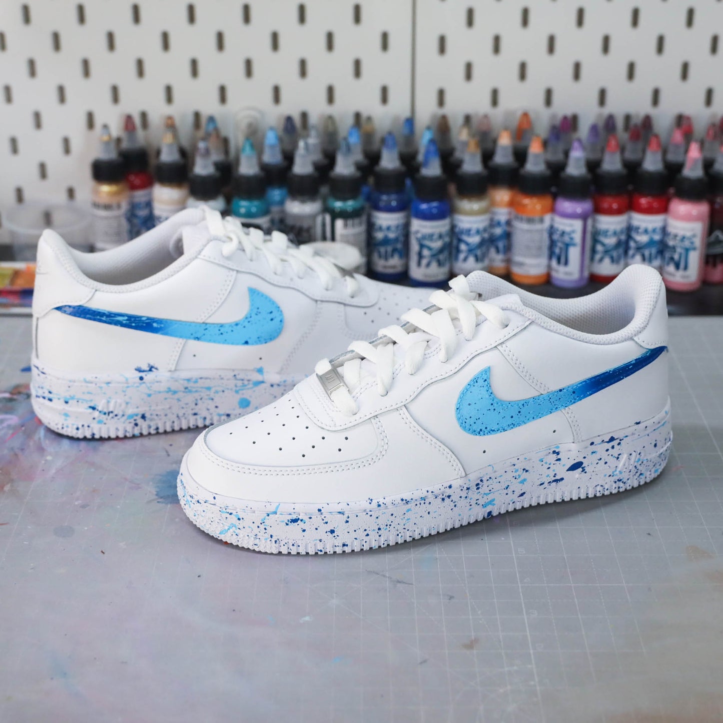 nike air force 1 custom splash bleu sneakers nike turquoise af1 custom pour homme baskets perosnnalisé