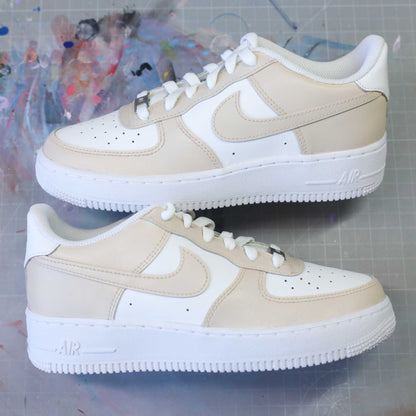 nike air force 1 custom beige sable nike cappuccino af1 custom pastel baskets latte macchiato sneakers custom unisexe