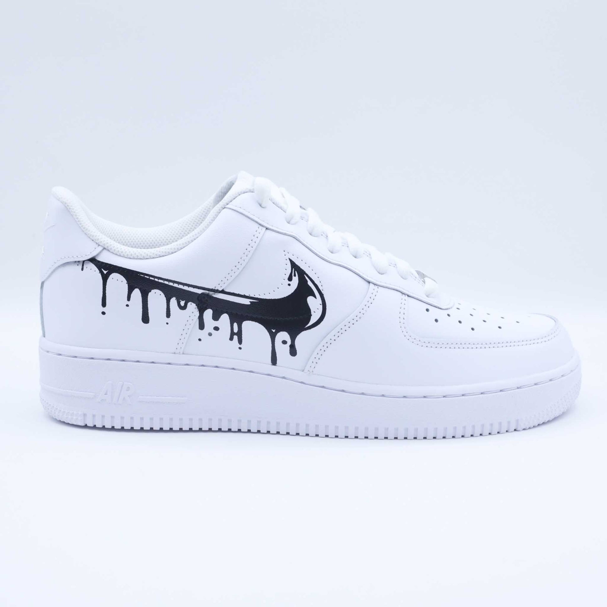 nike air force one custom drip noir sneakers custom pour homme baskets streetwear dripping af1 personnalisable