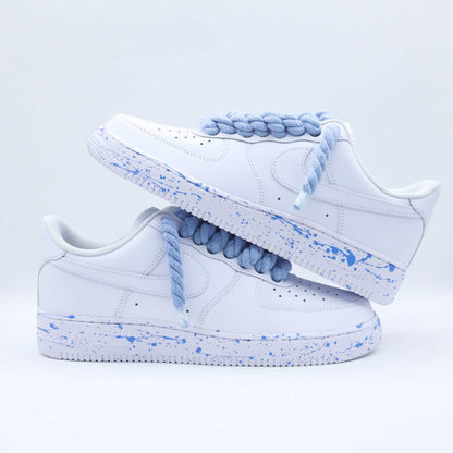 nike air force 1 rope laces bleu splash sneakers custom homme nike gros lacet corde af1 personnalisable