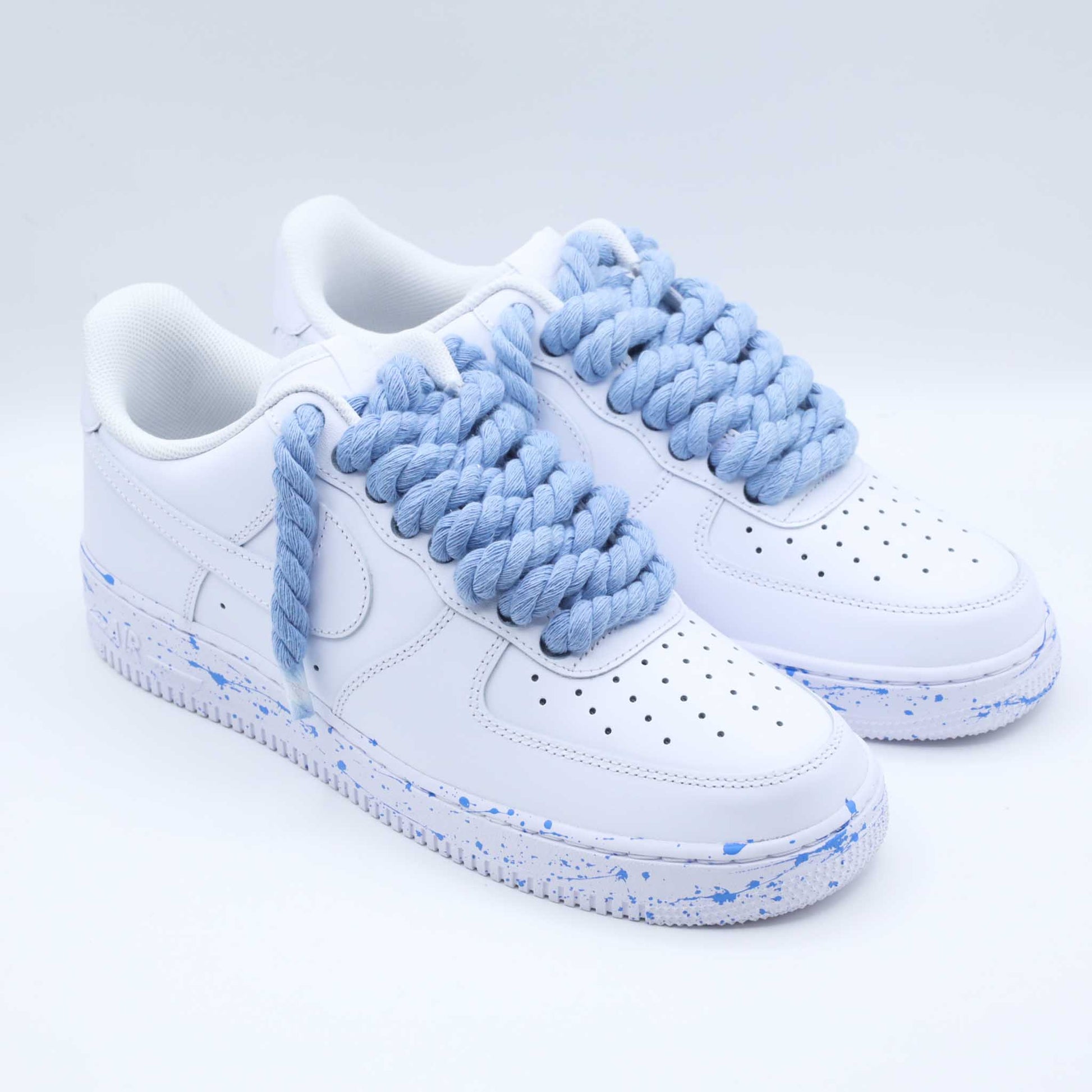 nike air force 1 rope laces bleu splash sneakers custom homme nike gros lacet corde af1 personnalisable