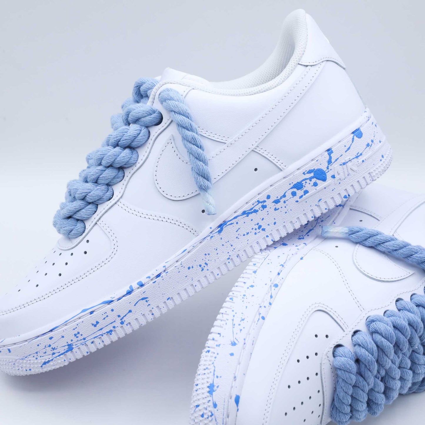 nike air force 1 rope laces bleu splash sneakers custom homme nike gros lacet corde af1 personnalisable