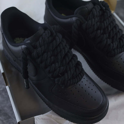 nike air force 1 custom rope laces black gros lacets en corde af1 big laces homme sneakers custom corde 