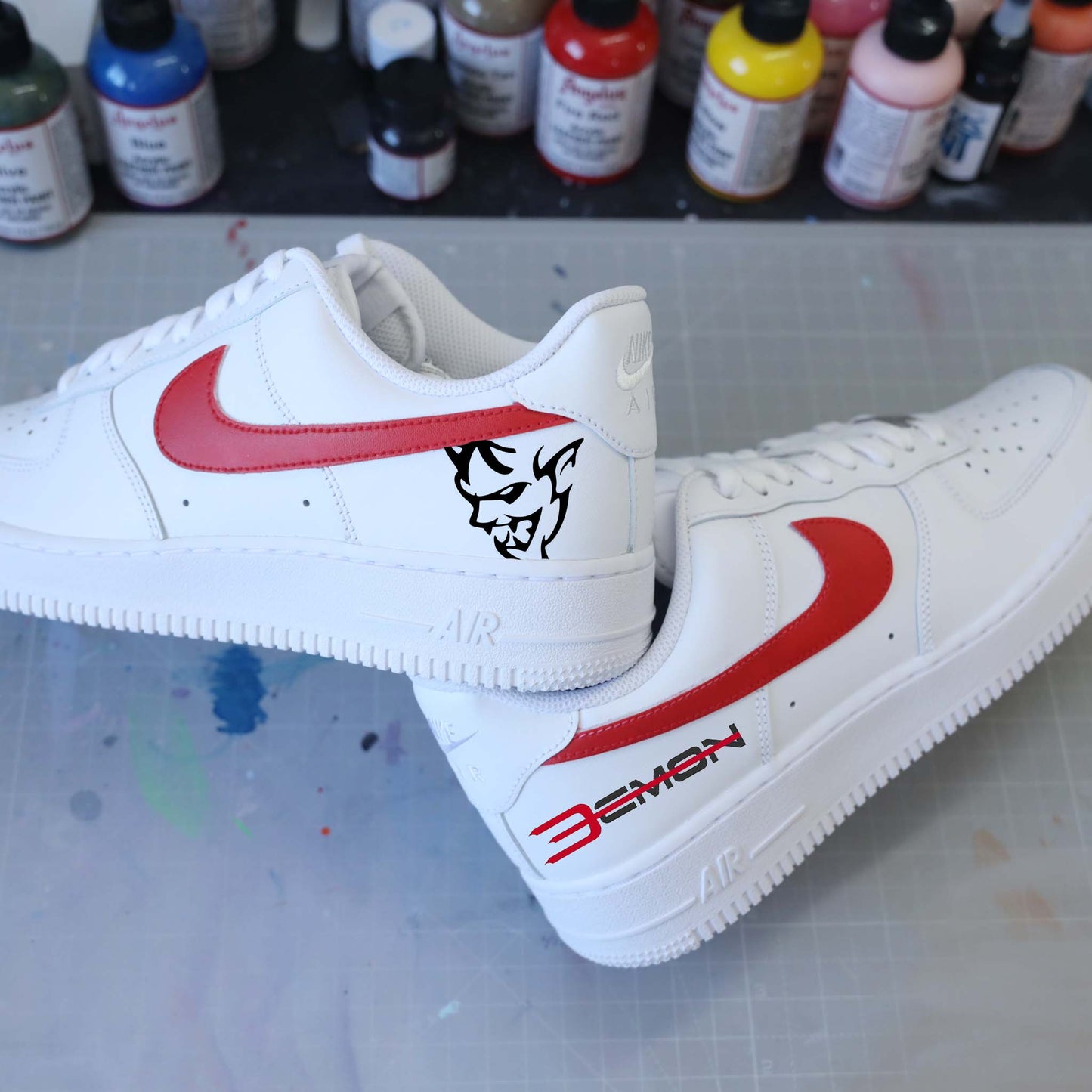 nike air force 1 SRT Demon af1 custom dodge sneakers custom hellcat pour homme nike racing bmw audi porsche