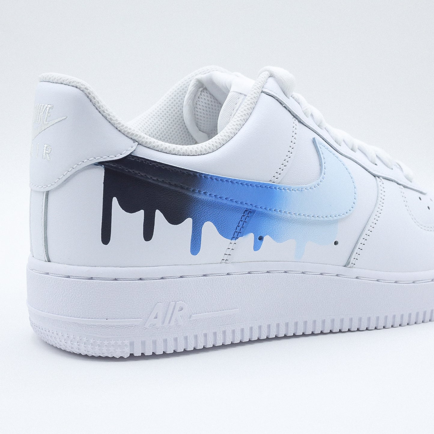 nike air force 1 custom drip dégradé bleu baskets custom homme sneakers personnalisées af1 men