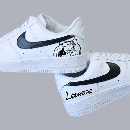 air force 1 personnalisées petite sirène ariel dessin étoile de mer sneakers disney prénom personnalisable
