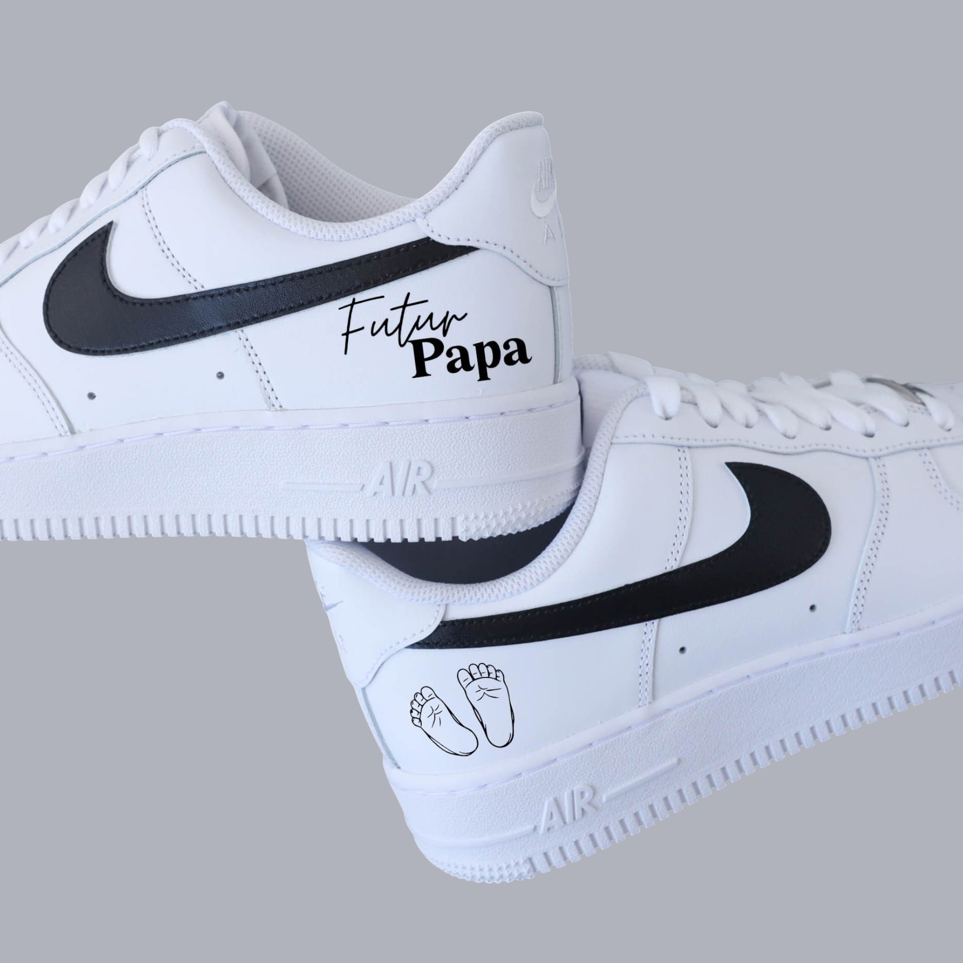 sneakers personnalisées futur papa cadeau naissance homme air force 1 futur papa sneakers personnalisées pour naissance, idée cadeau de naissance 

