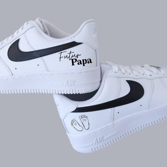 sneakers personnalisées futur papa cadeau naissance homme air force 1 futur papa sneakers personnalisées pour naissance, idée cadeau de naissance 

