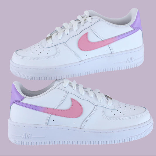 air force 1 personnalisées pastel rose lavande sneakers custom streetwear féminin