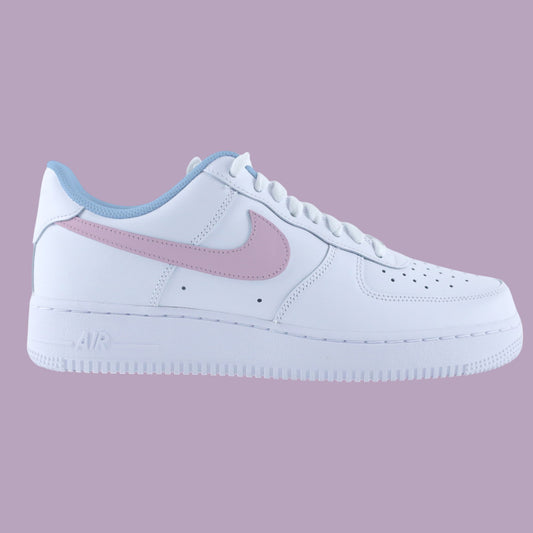 air force 1 custom femme rose pastel et turquoise – nike personnalisée unique, nike custom rose, baskets personnalisé enfant