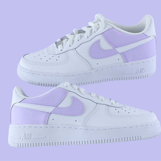 air force 1 personnalisées lavande pastel sneakers custom streetwear féminin doux élégant