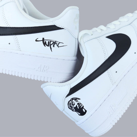 air force 1 personnalisées tupac shakur streetwear rap us portrait signature custom