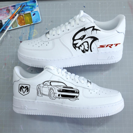 nike air force 1 srt hellcat af1 custom dodge sneakers personnalisé voiture racing nike bmw