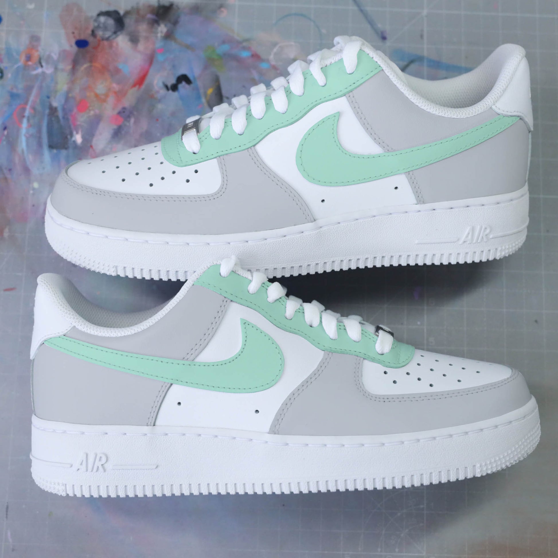Chaussure Nike Air Force One Blanche Pastel Nike Air Force Custom