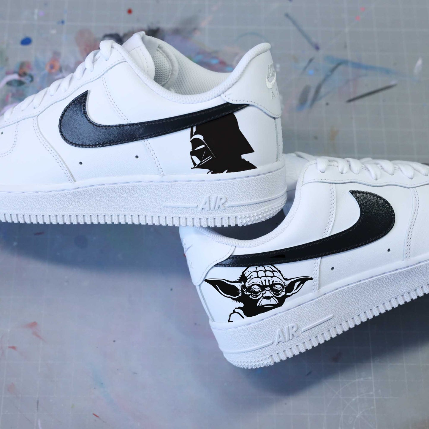 nike air force 1 custom star wars sneakers personnalisé nike dark vador af1 yoda skywalker la guerre des étoiles