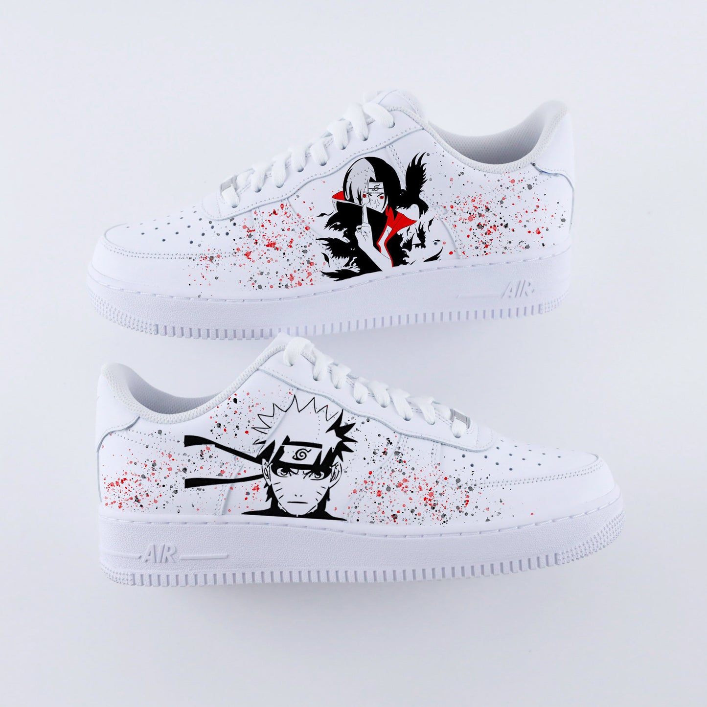 nike air force one naruto sneakers custom pour homme manga animé af1 sasuke itachi uchiha baskets personnalisées