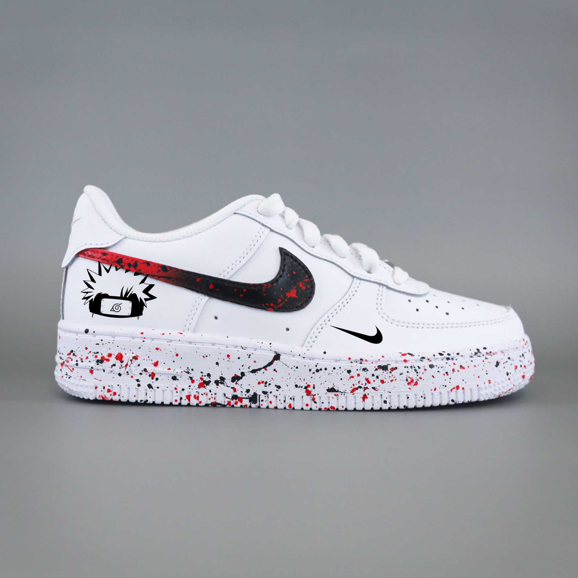nike air force 1 custom naruto shippuden bandeau konoha splash rouge noir 