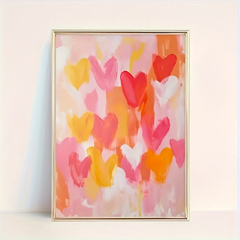Affiche abstraite Vibrant Heart multicolore motif cœur rouge rose orange déco trendy poster déco tendance