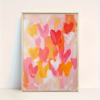 Affiche abstraite Vibrant Heart multicolore motif cœur rouge rose orange déco trendy poster déco tendance