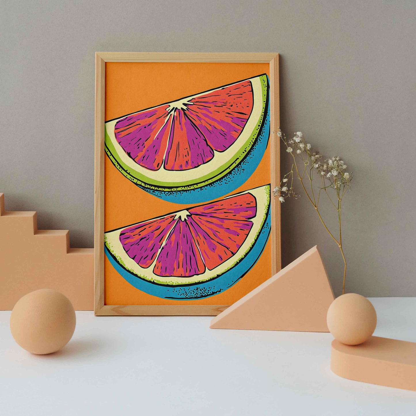 affiche murale pamplemousse modern art minimaliste