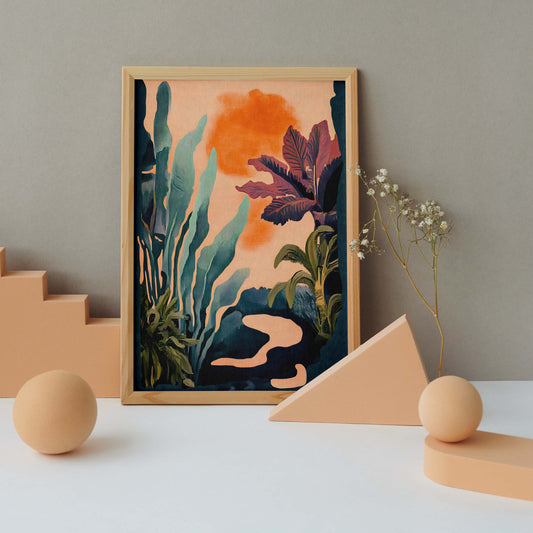 Illustration murale tendance déco bohème florale
