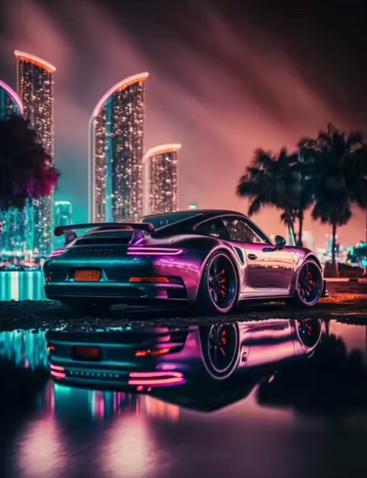 Affiche Porsche GT3 RS – Poster voiture de sport racing tuning JDM – Décoration murale 30x40cm impression haute qualité