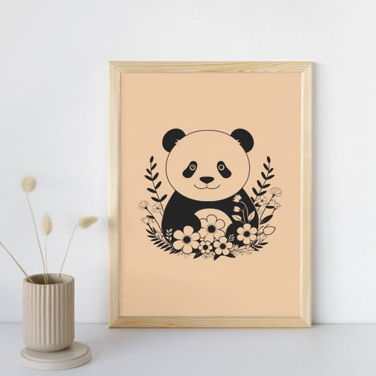 Poster mural panda adorable idée cadeau naissance A3