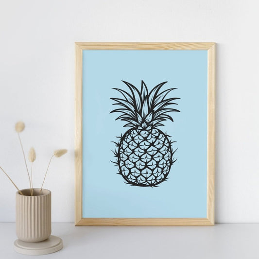 Affiche murale tendance ananas tropical style contemporain