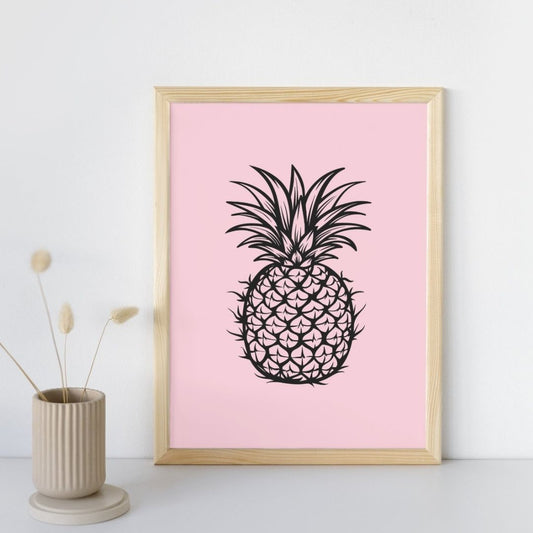 Poster décoratif ananas minimaliste impression haute qualité