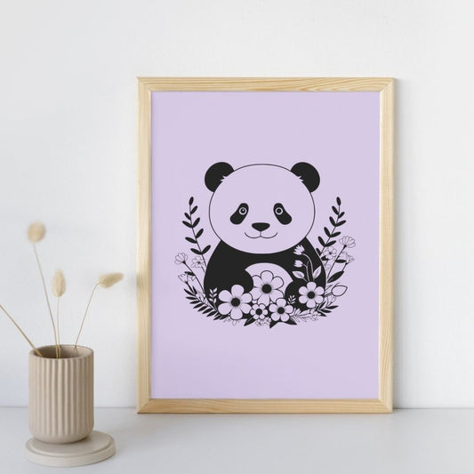 Poster mural panda adorable idée cadeau naissance 
