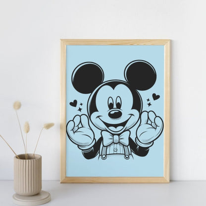 Affiche déco murale Mickey Disney pastel moderne et apaisante