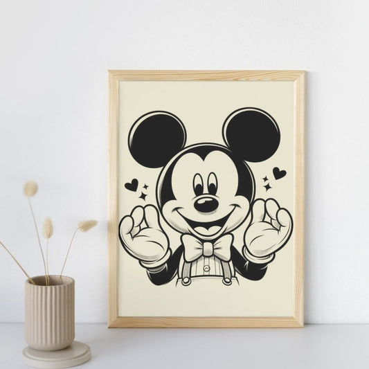 Poster mural Mickey pastel beige sable déco tendance