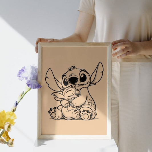 Poster Stitch Disney tons doux affiche naissance cadeau enfant