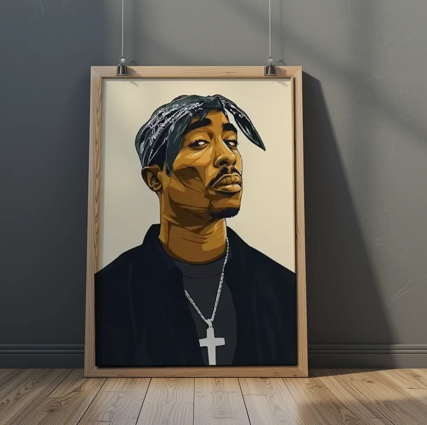 Affiche murale pop art 2Pac Tupac Shakur – Poster déco A3 30x40cm