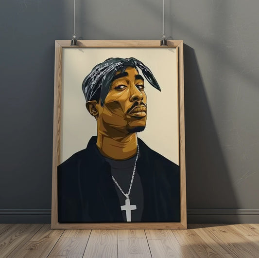 Affiche murale pop art 2Pac Tupac Shakur – Poster déco A3 30x40cm