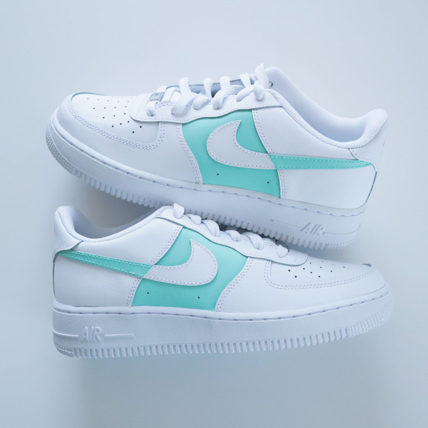 nike air force 1 vert pastel sneakers custom vert d'eau pour femme baskets af1 personnalisées