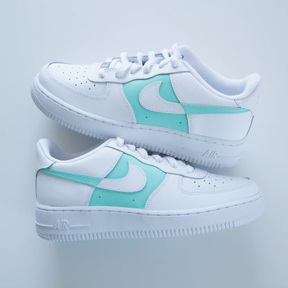 nike air force 1 vert pastel sneakers custom vert d'eau pour femme baskets af1 personnalisées