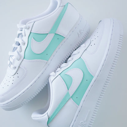 nike air force 1 vert pastel sneakers custom vert d'eau pour femme baskets af1 personnalisées