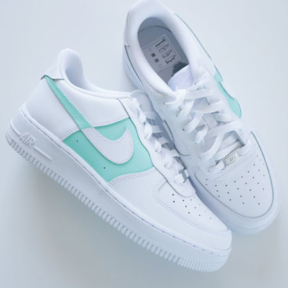 nike air force 1 vert pastel sneakers custom vert d'eau pour femme baskets af1 personnalisées