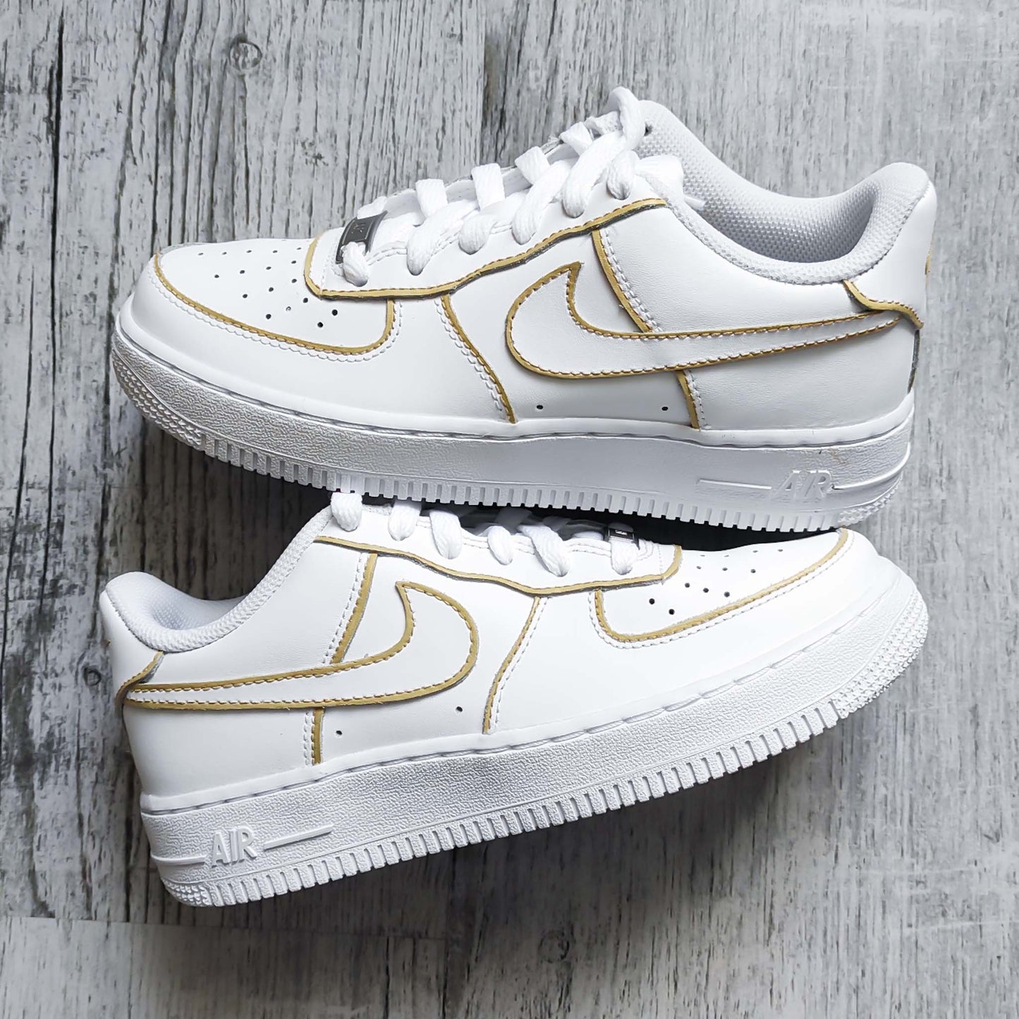 nike air force 1 custom beige sable sneakers custom outline nike personnalisables af1 custom femme