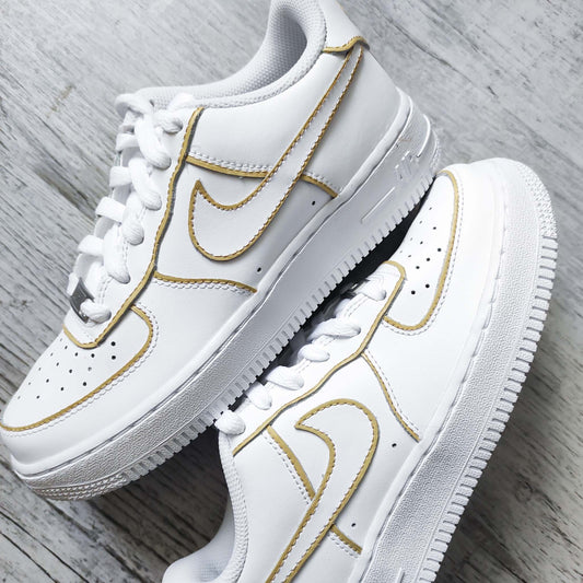 nike air force 1 custom beige sable sneakers custom outline nike personnalisables af1 custom femme