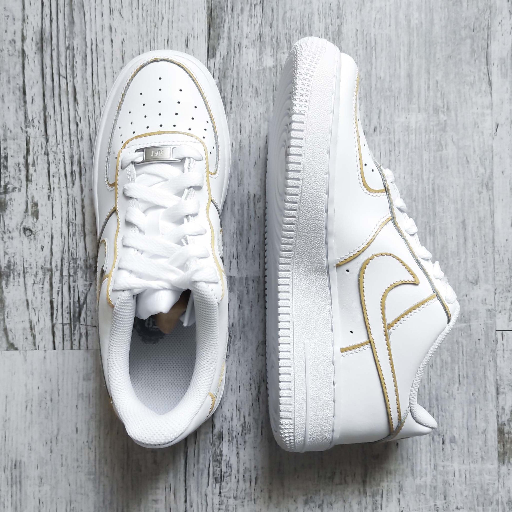 nike air force 1 custom beige sable sneakers custom outline nike personnalisables af1 custom femme